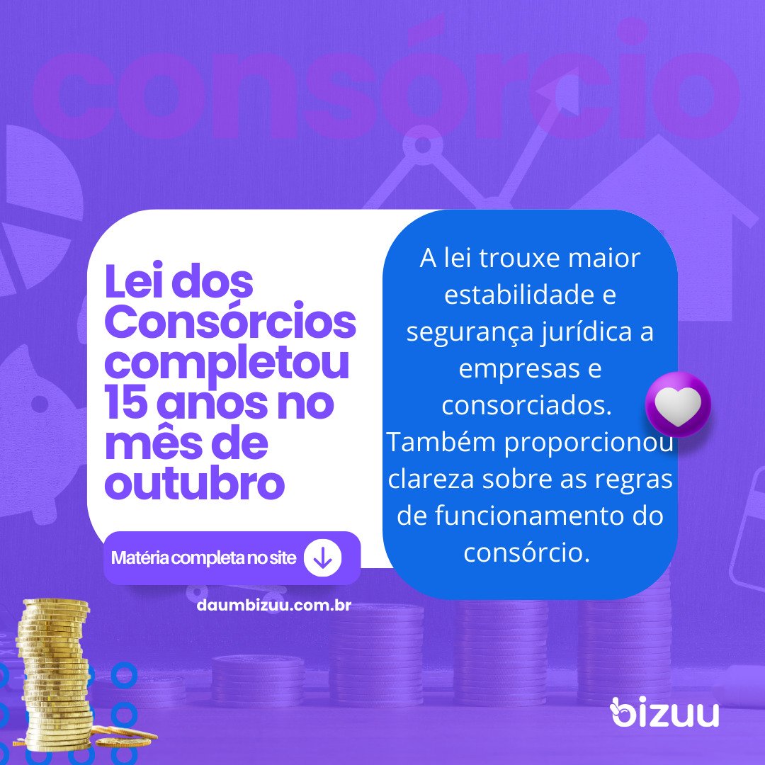 Lei dos Consórcios completou 15 anos no mês de outubro